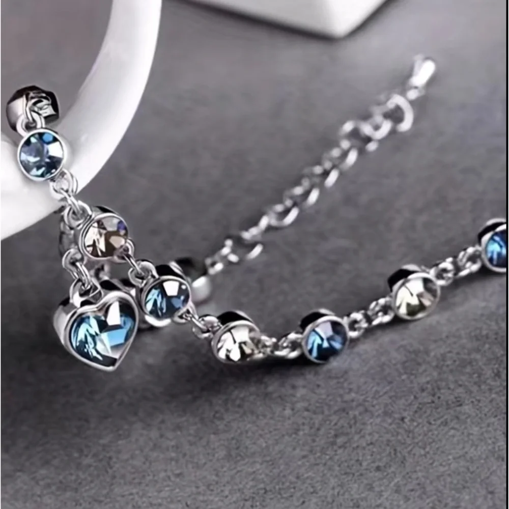 Blue Sapphire Heart Bracelet